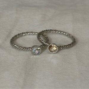 Swarovski Touchstone Sets of 2 Crystal Rings